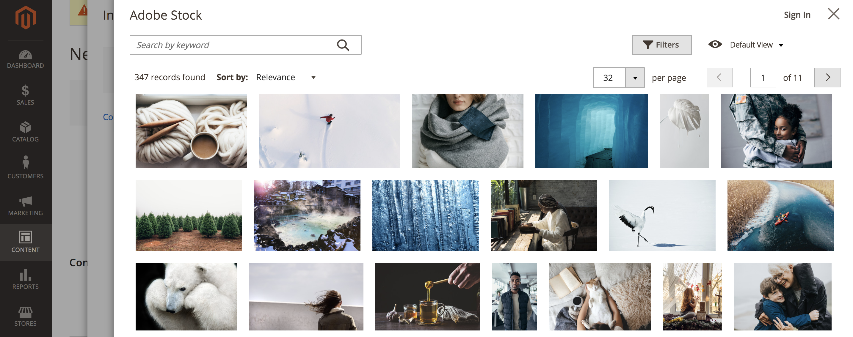 Adobe Stock Suchergebnisse