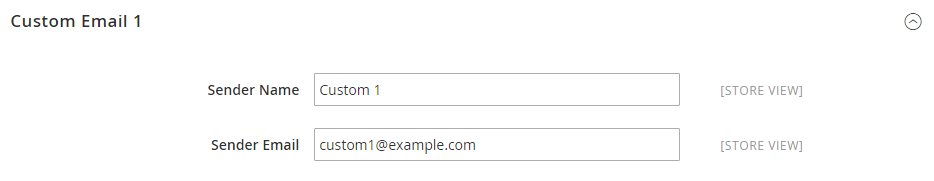 Store E-Mail-Adressen > Benutzerdefinierte E-Mail 1